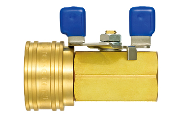 日東工器 TSPカプラ ボールバルブ付 BRASS FKM BV-TSF型 ソケット(おねじ取付用/真鍮製)